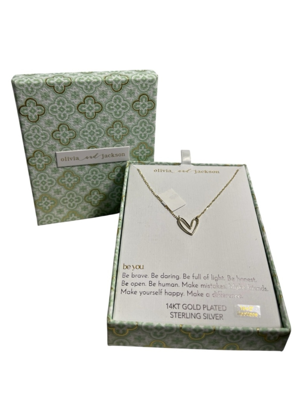 Olivia & Jackson 14kt Gold Plated Sterling Silver Heart Necklace - NWT **